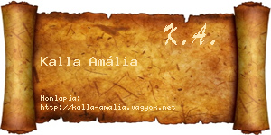 Kalla Amália névjegykártya