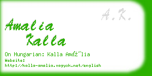 amalia kalla business card